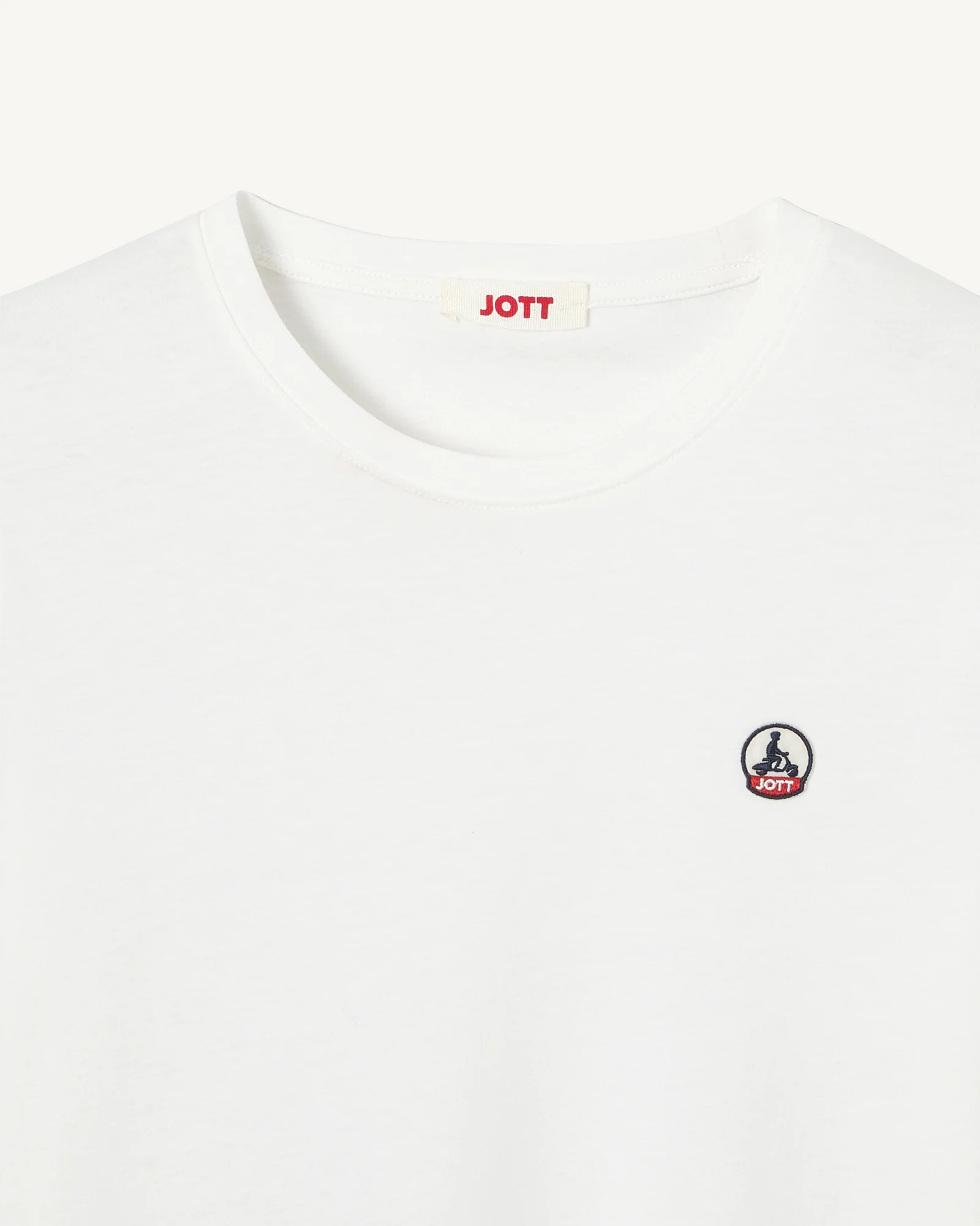 T-shirt à col rond femme en coton biologique Blanc Rosas