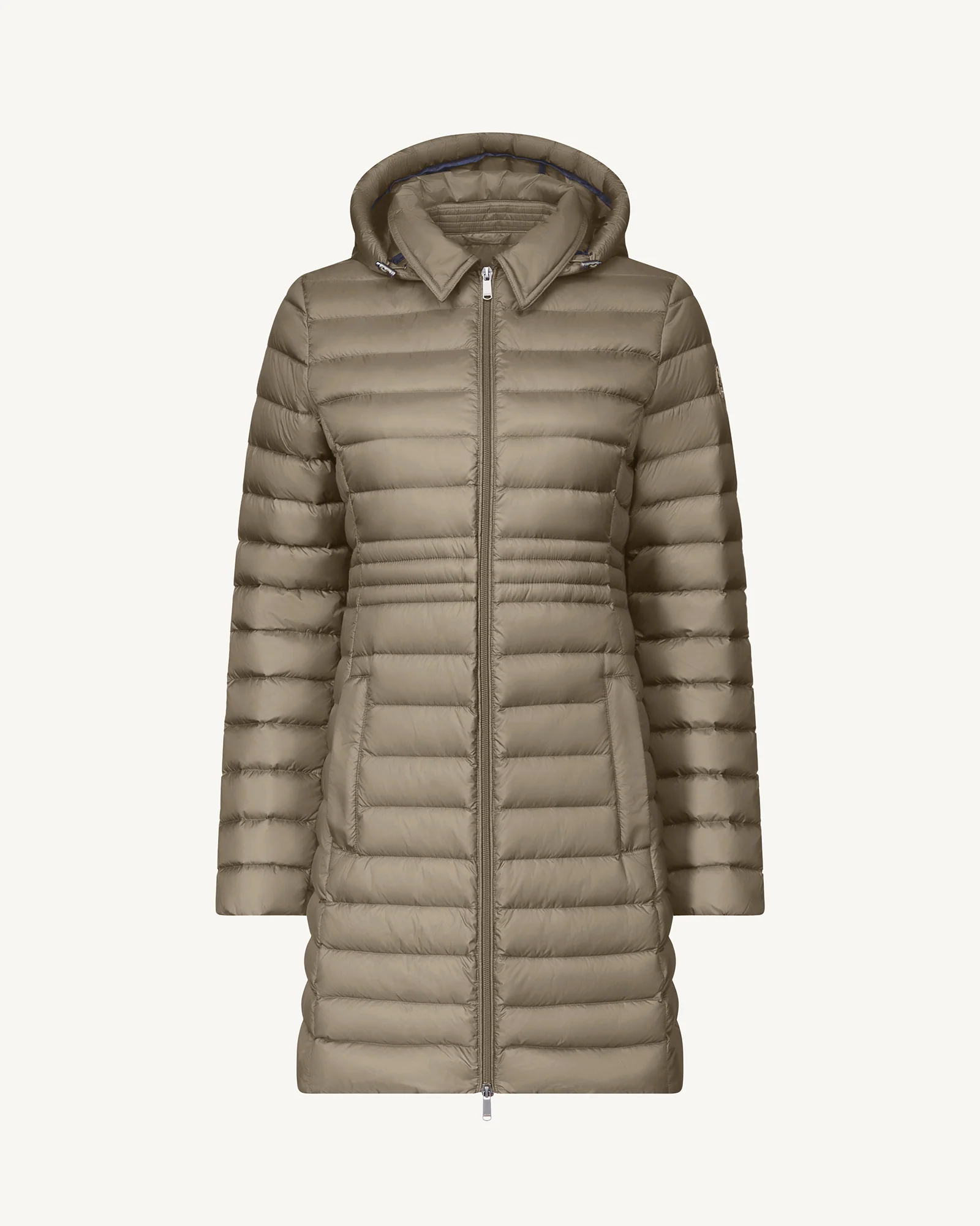 Doudoune longue à capuche Taupe Vero 2.0