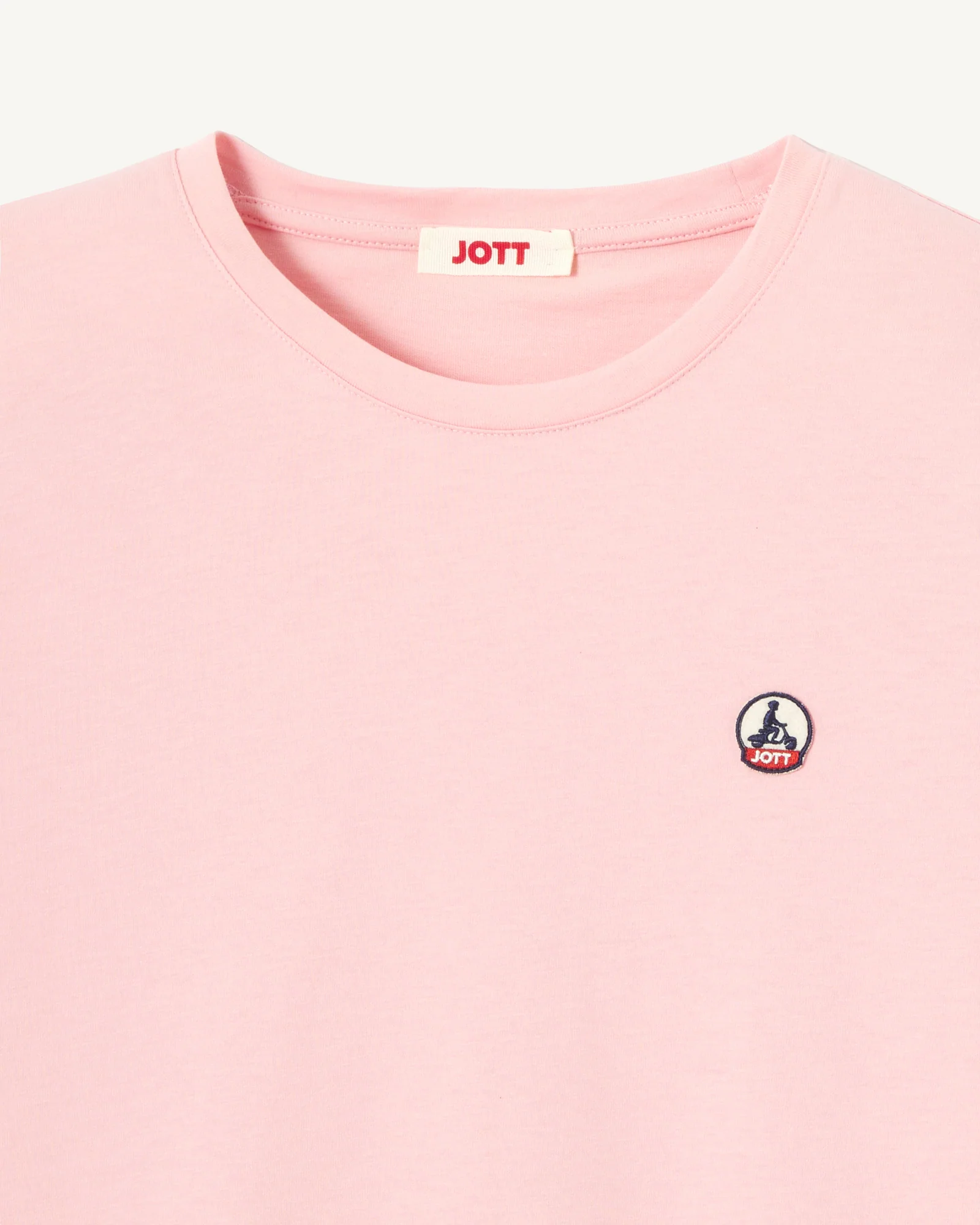 T-shirt à col rond en coton biologique Rose pêche Rosas