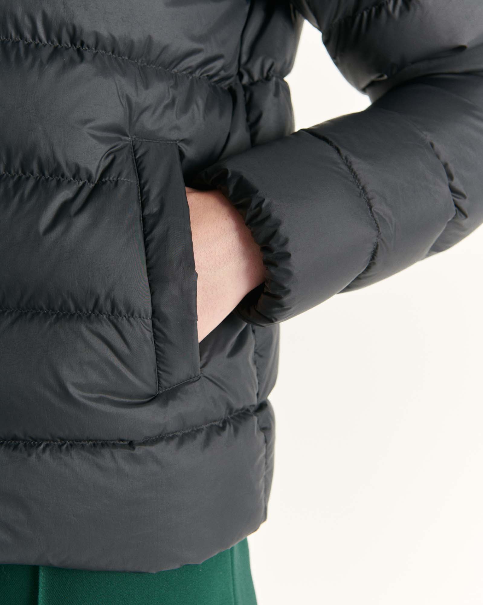 Doudoune droite à capuche Noir Jane