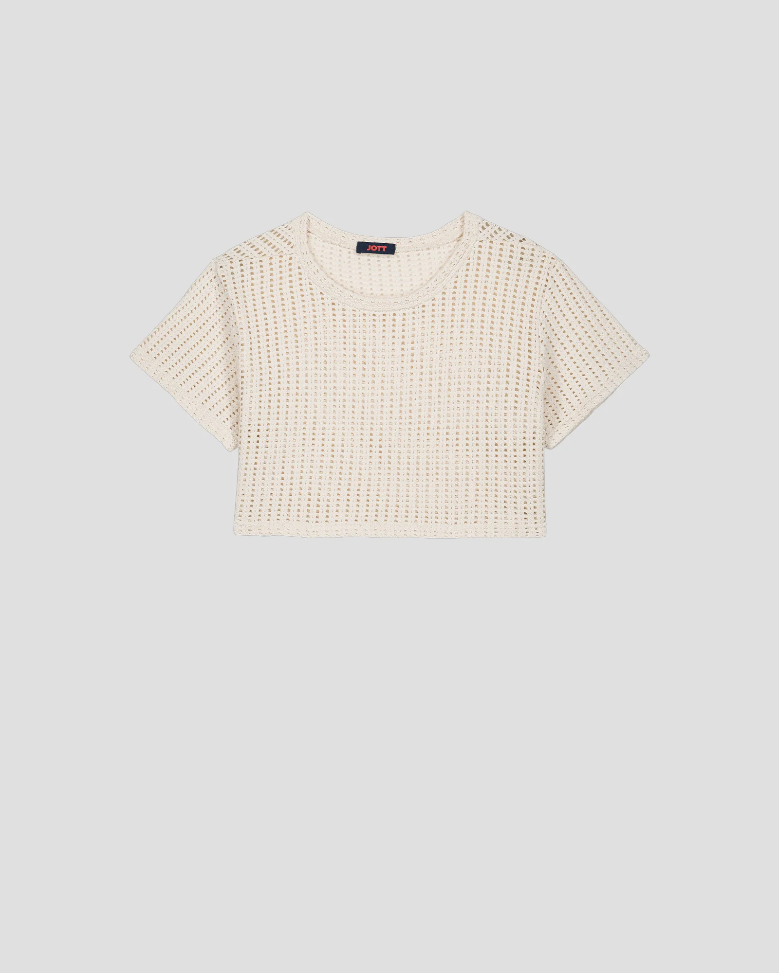 T-shirt col rond en maille de coton Naturel Giada