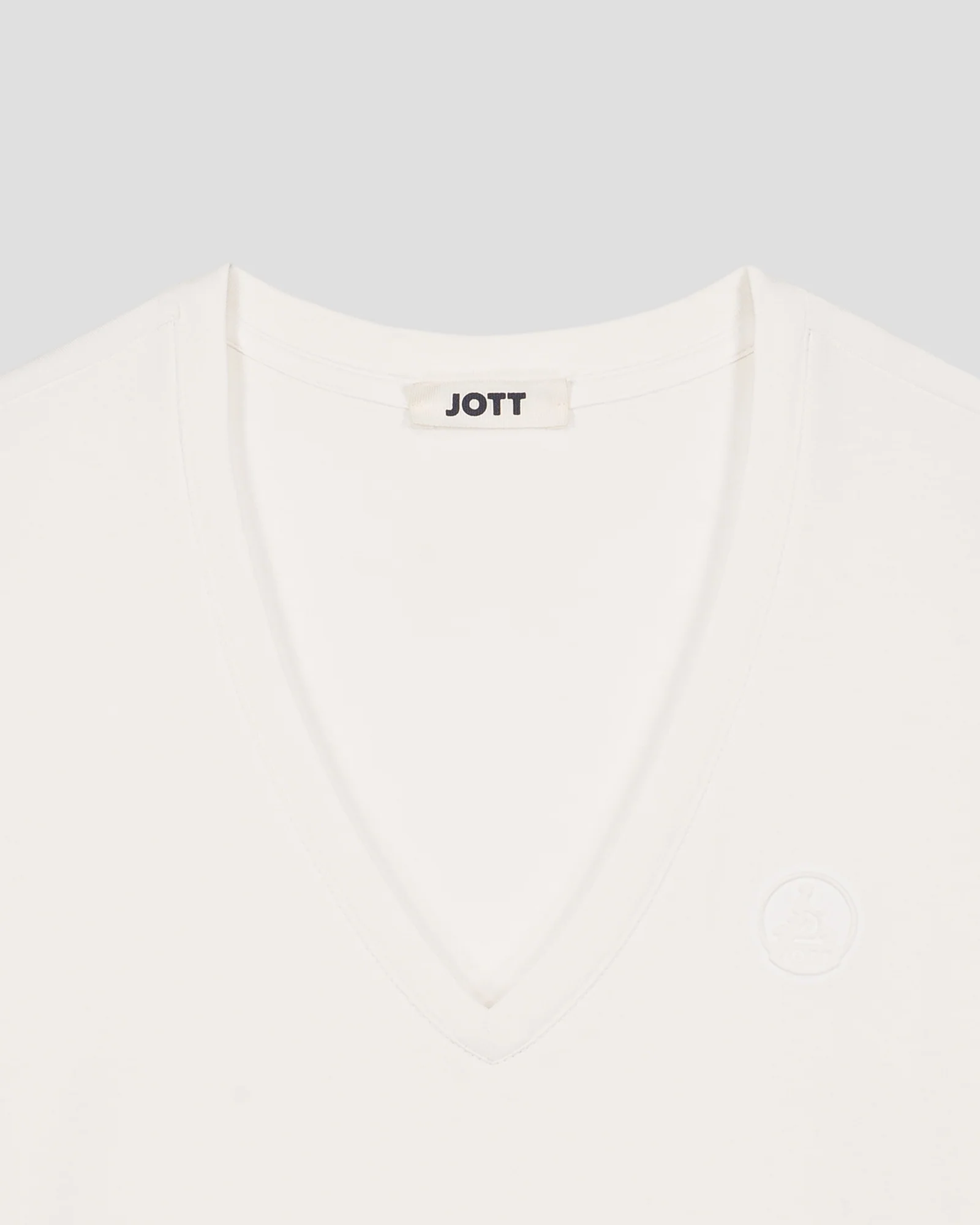 T-shirt uni col V en coton Blanc Sofia 2.0