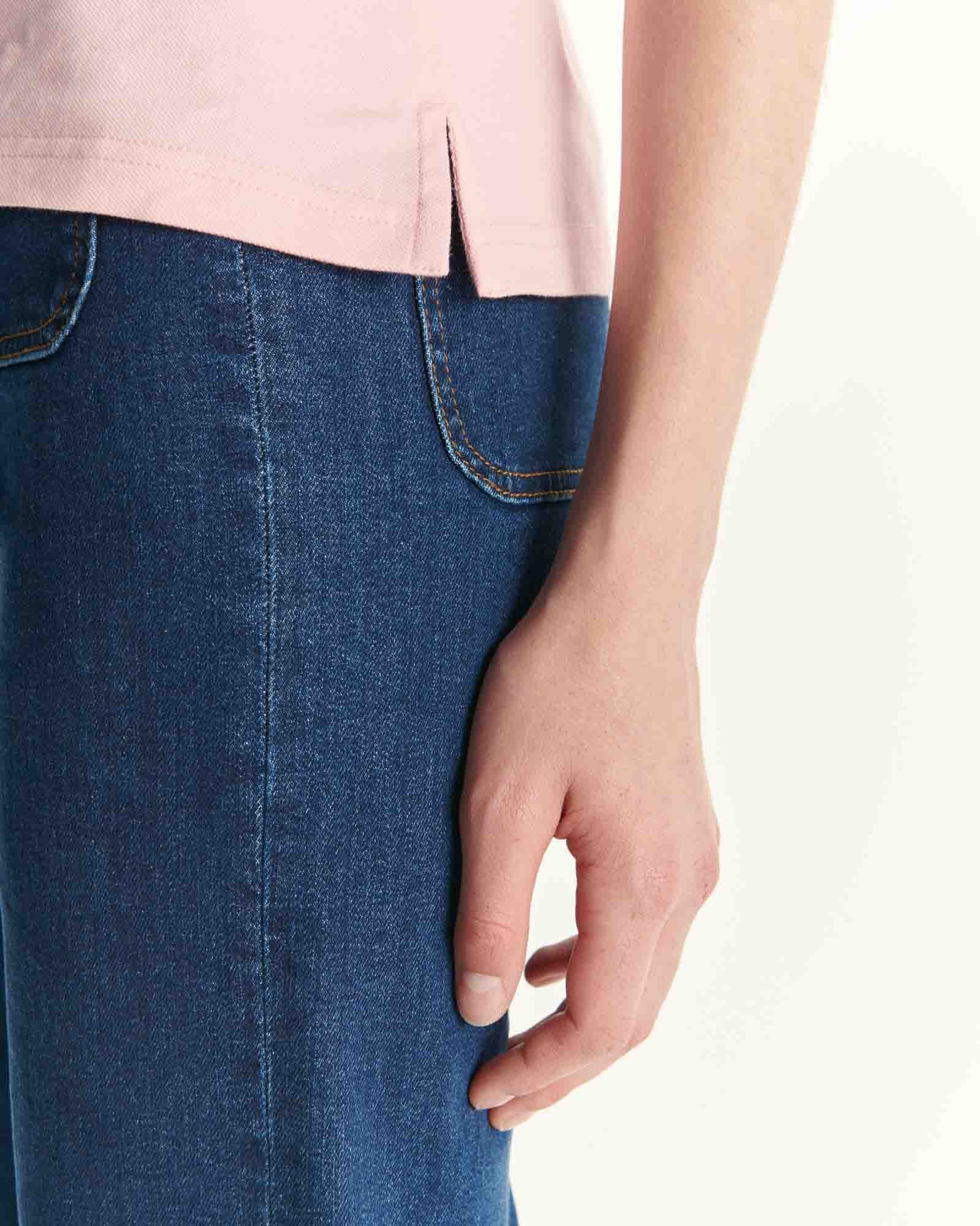 Polo en coton biologique Rose pêche Franca