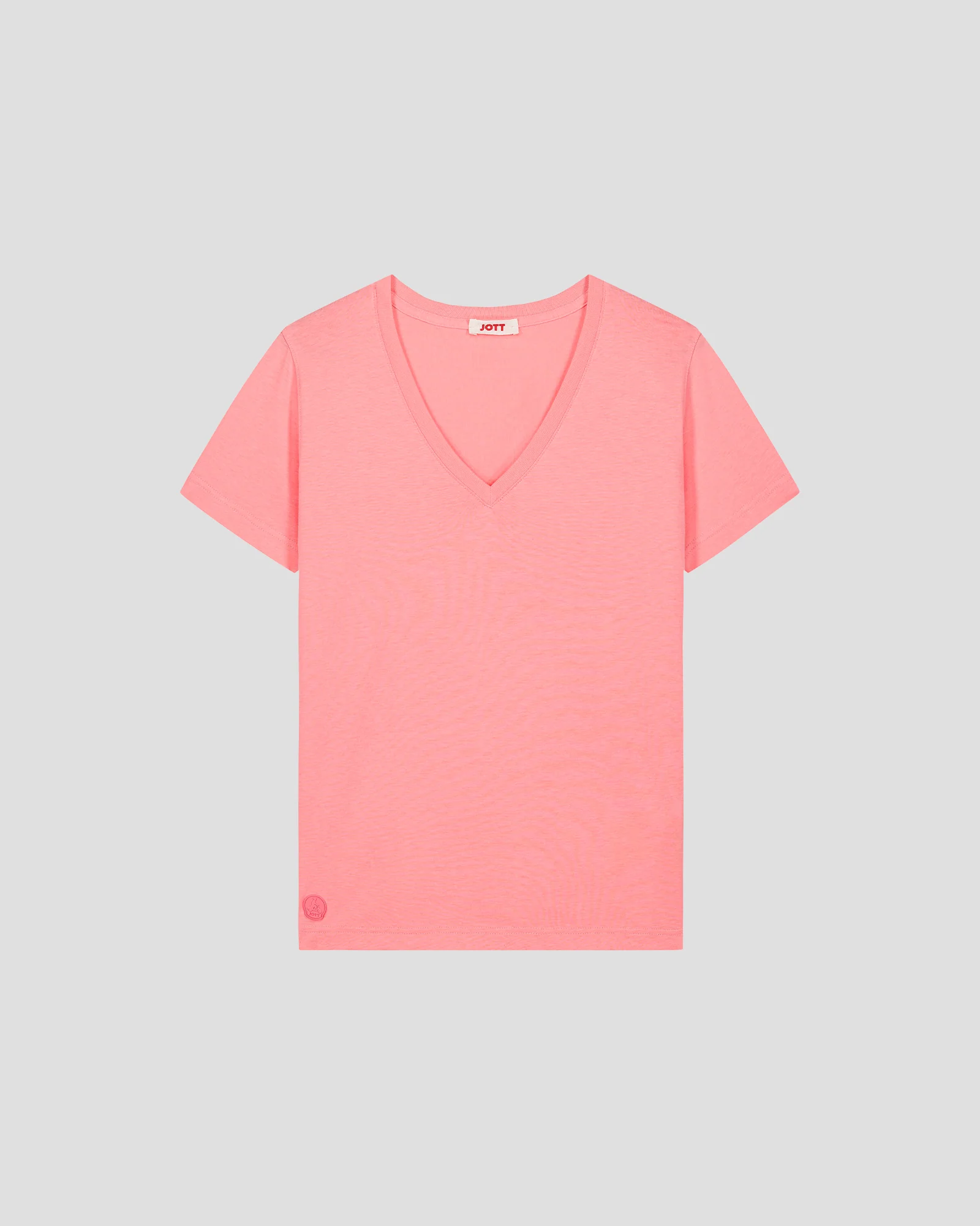 T-Shirt col V Vibrant pink Sofy