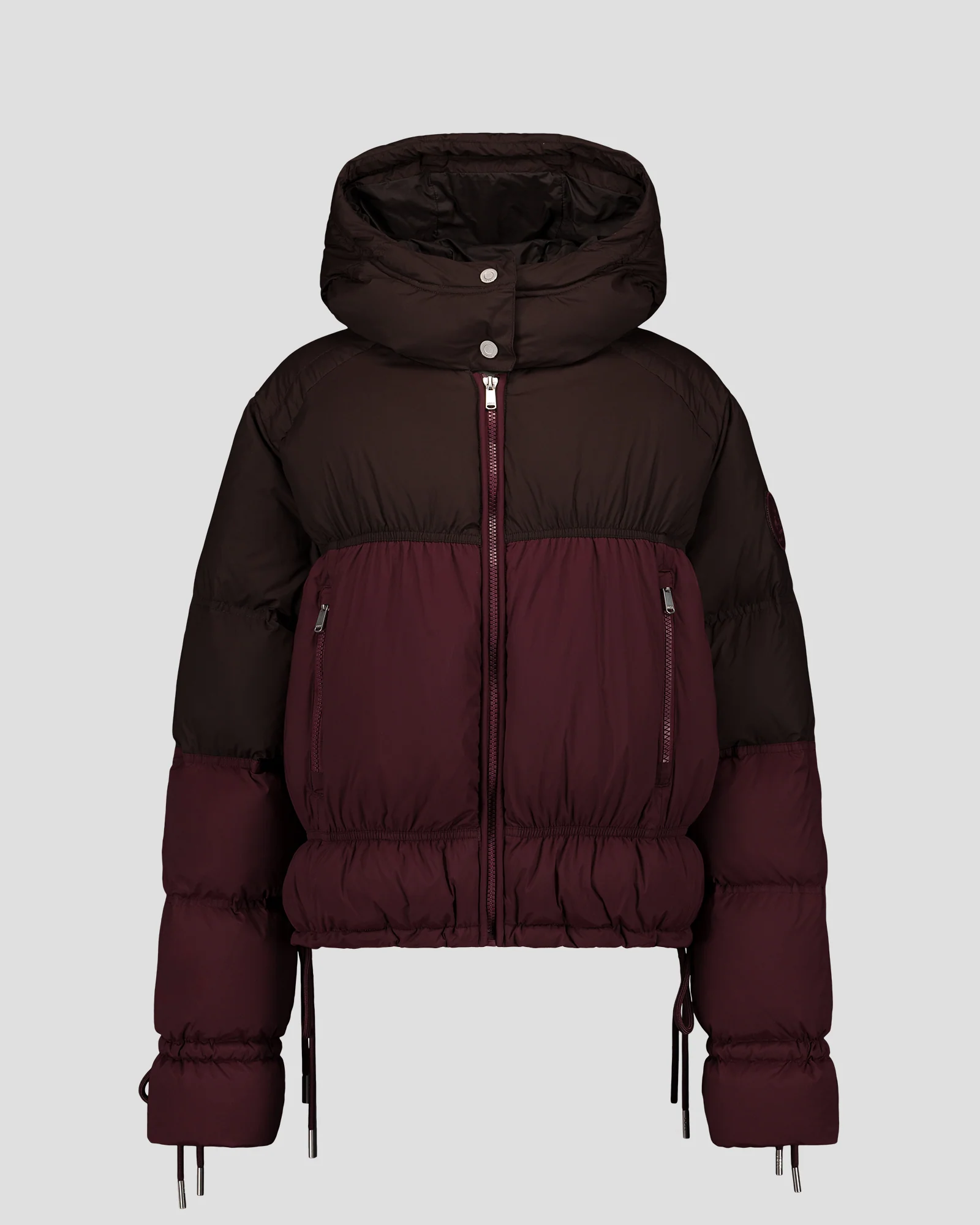 Doudoune Grand Froid esprit puffer Cerise noir/Café noir Nami Colorblock