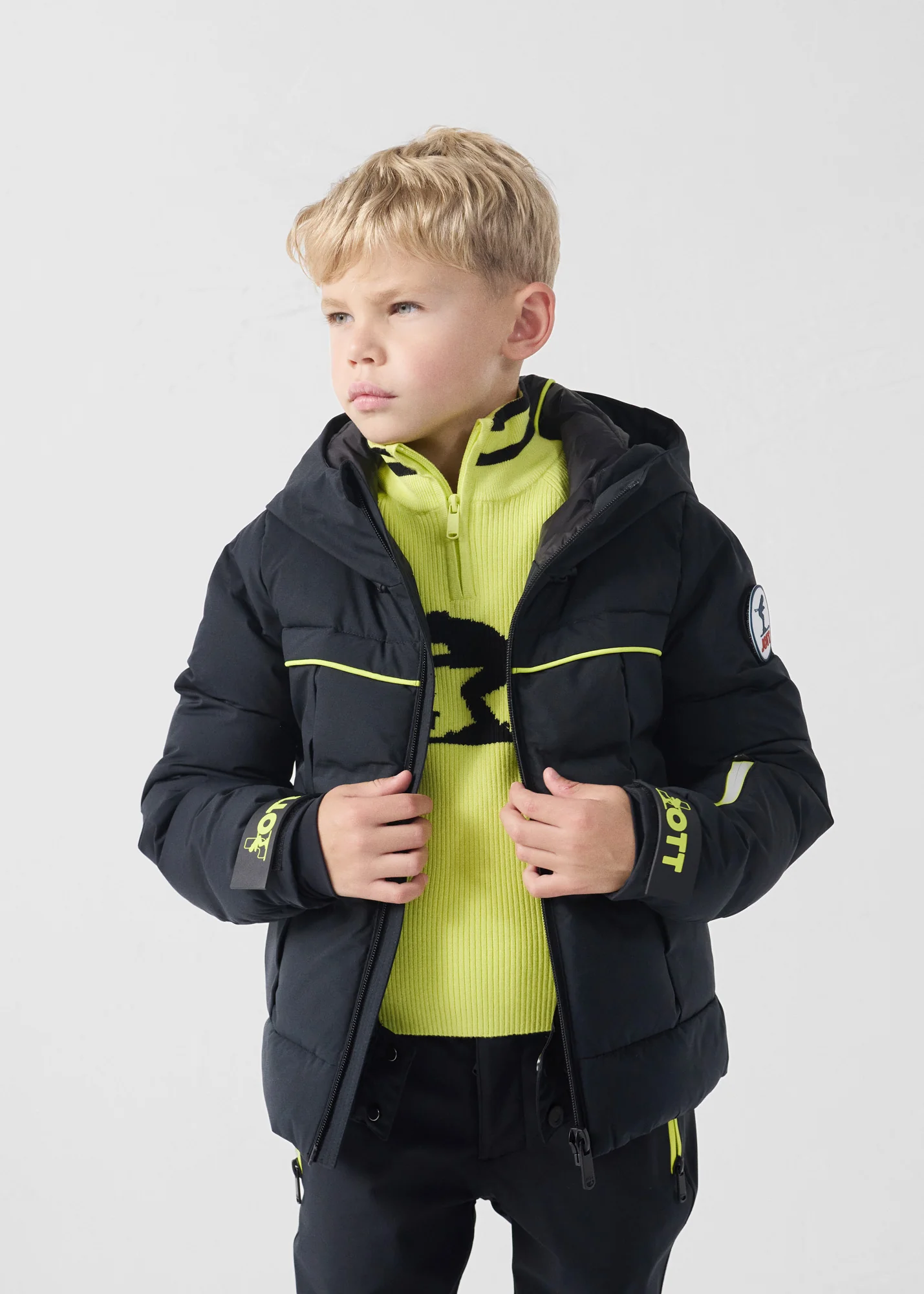 Doudoune ski enfant Grand froid Noir Cembros