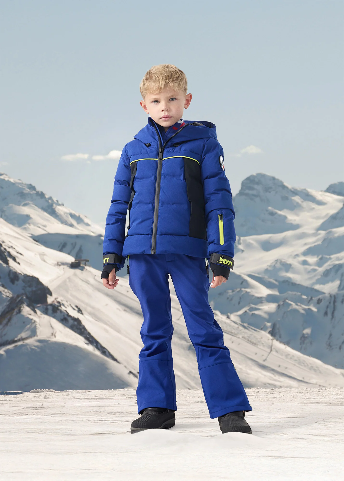 Doudoune ski enfant Grand froid Bleu cobalt Cembros