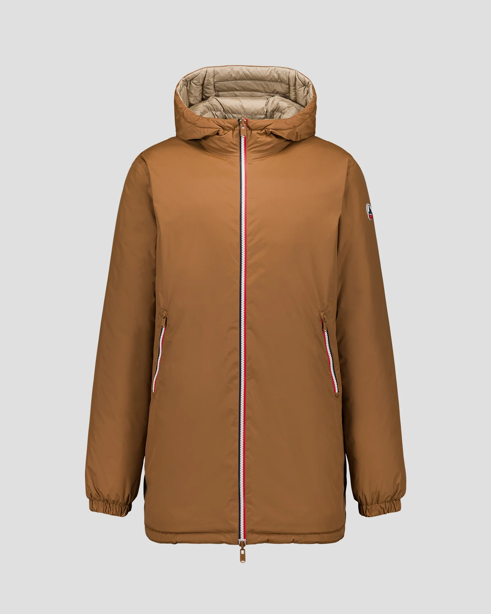 Doudoune longue réversible Sucre roux/beige Assen