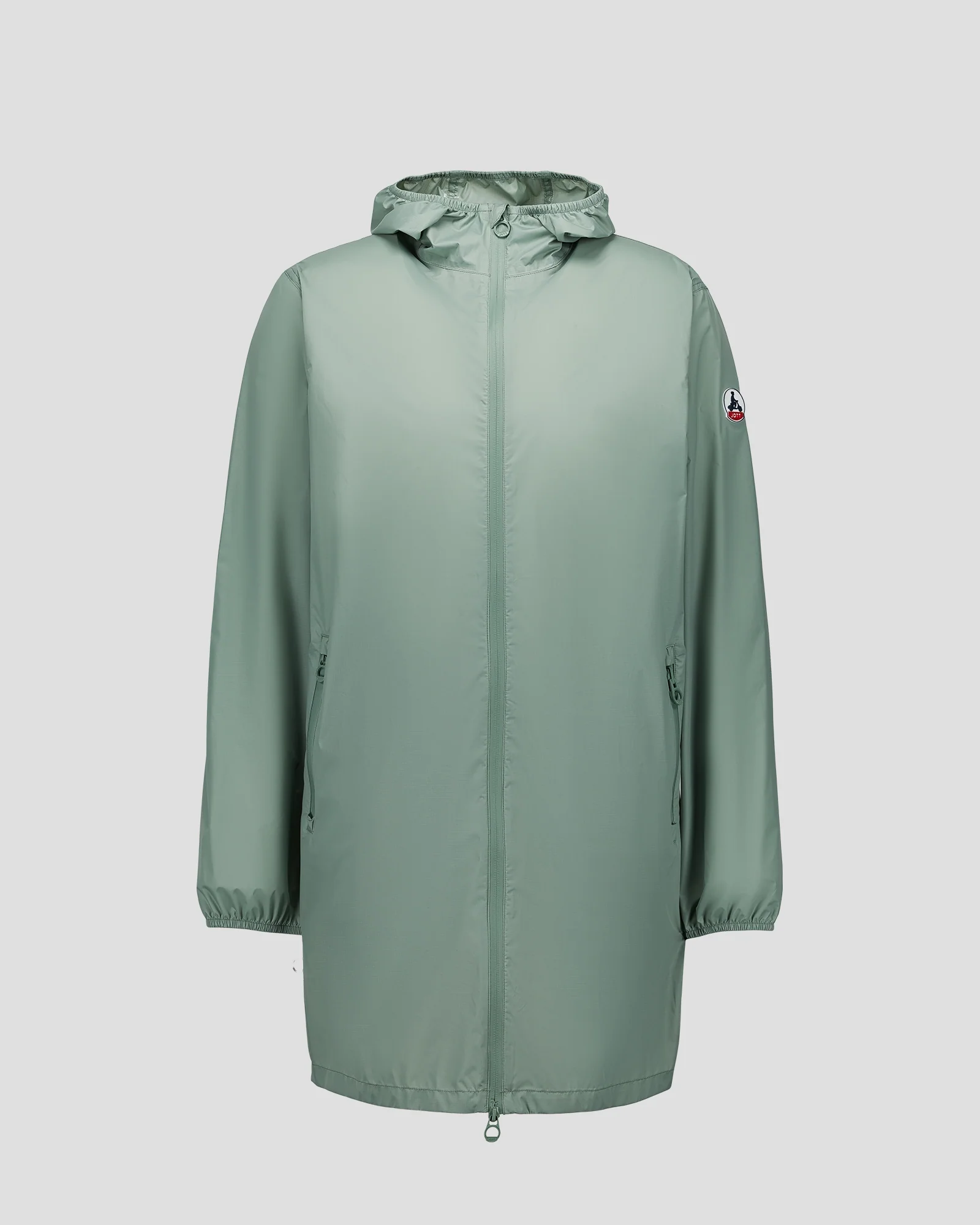 Imperméable long à capuche paquetable Vert minéral Oban